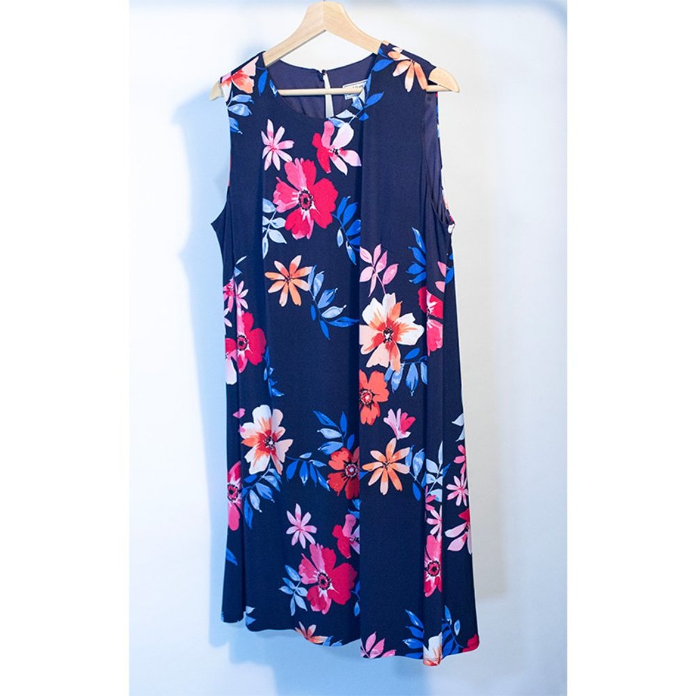 J Howard Sleeveless Midi Dress in Floral Print Size 14W